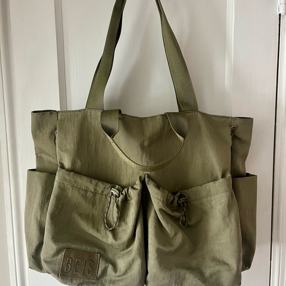 BEIS Olive Green Tote Bag